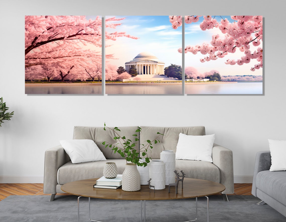 Washington DC Jefferson Memorial Cherry Blossom Spring View Poster - Image 4