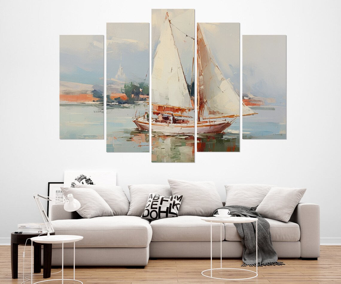 Vintage Sailing Yacht Painting, Maritime Art Print - Image 3