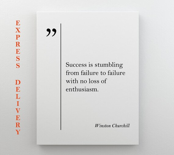 Winston Churchill Quote Art Print, Motivational