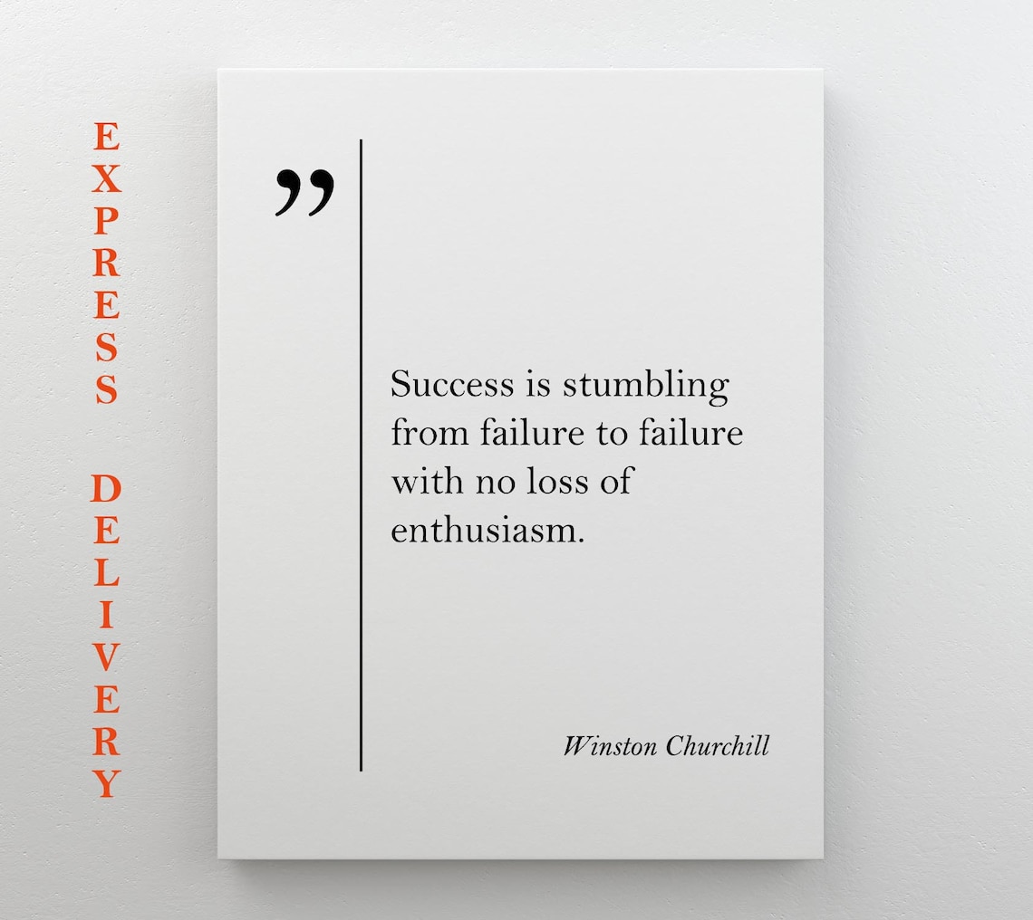 Winston Churchill Quote Art Print, Motivational