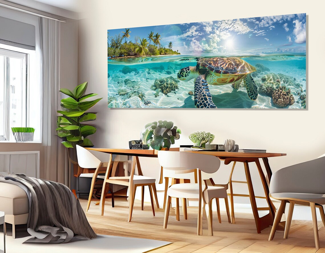 Sea Turtle Art Print, Ocean Sea Life Poster - Image 2