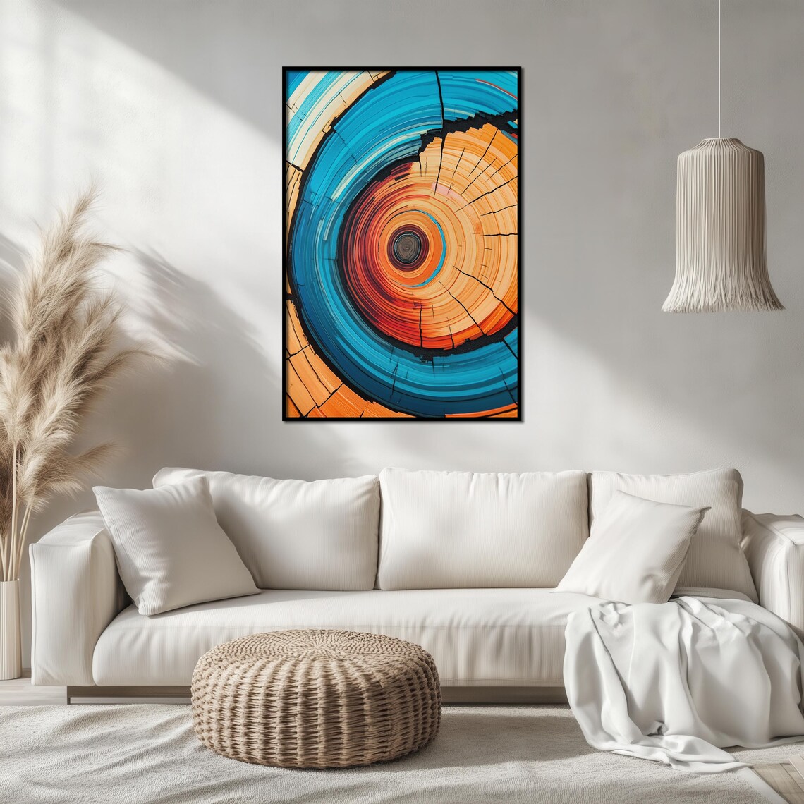 Tree Ring Print, Vibrant Modern Abstract Pattern - Image 2