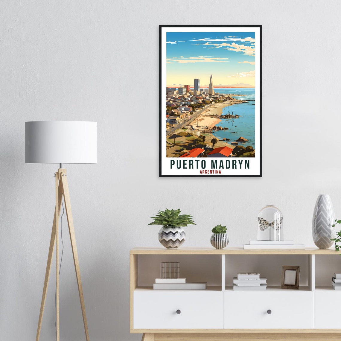 Puerto Madryn Travel Print Wall Art Puerto Madryn Argentina City Landscape Artwork Madryn Argentina Art Gift Madryn Travel Poster Home Decor - Image 2