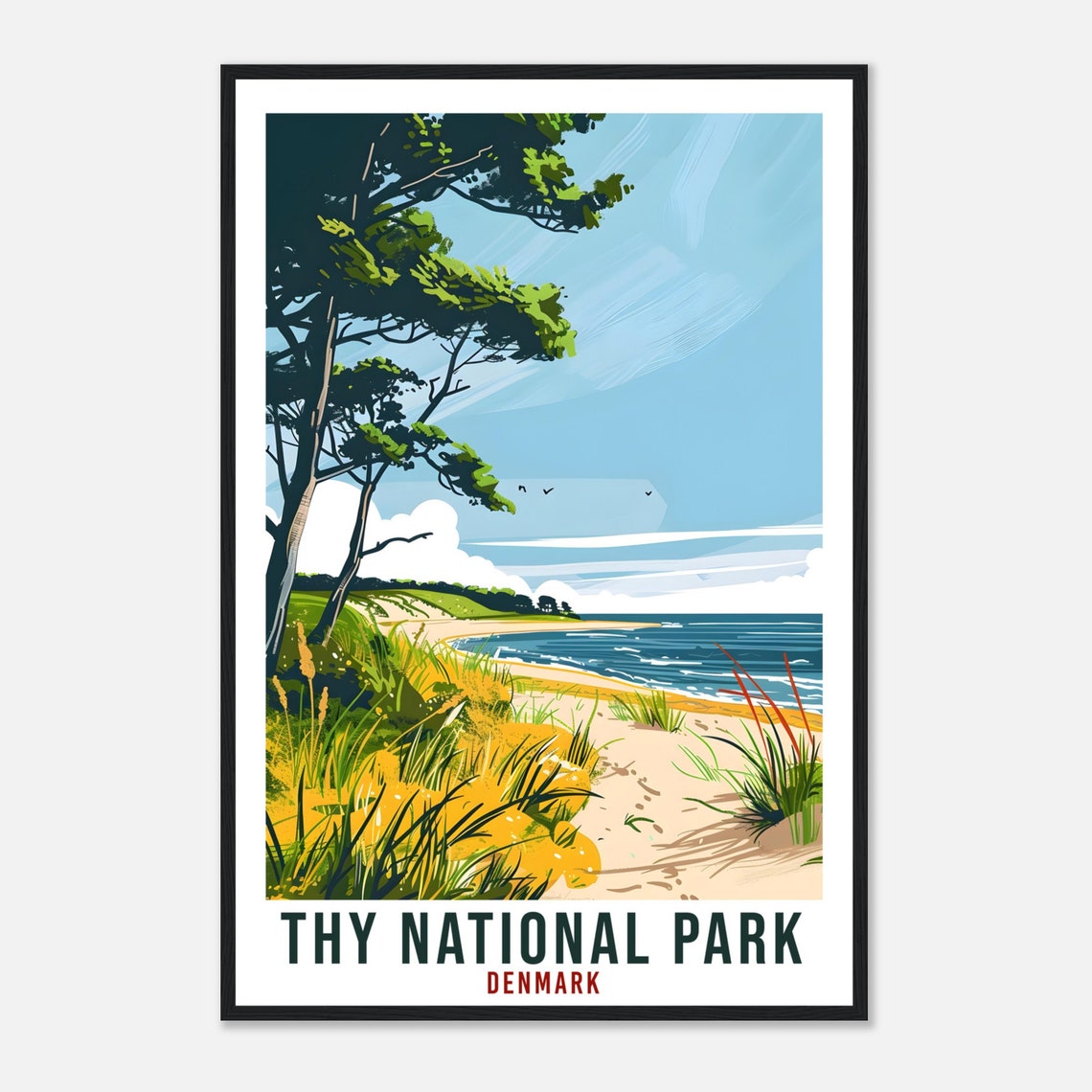 Thy National Park Denmark Dune Beach Pine Forest Coastal Travel Poster - Image 4