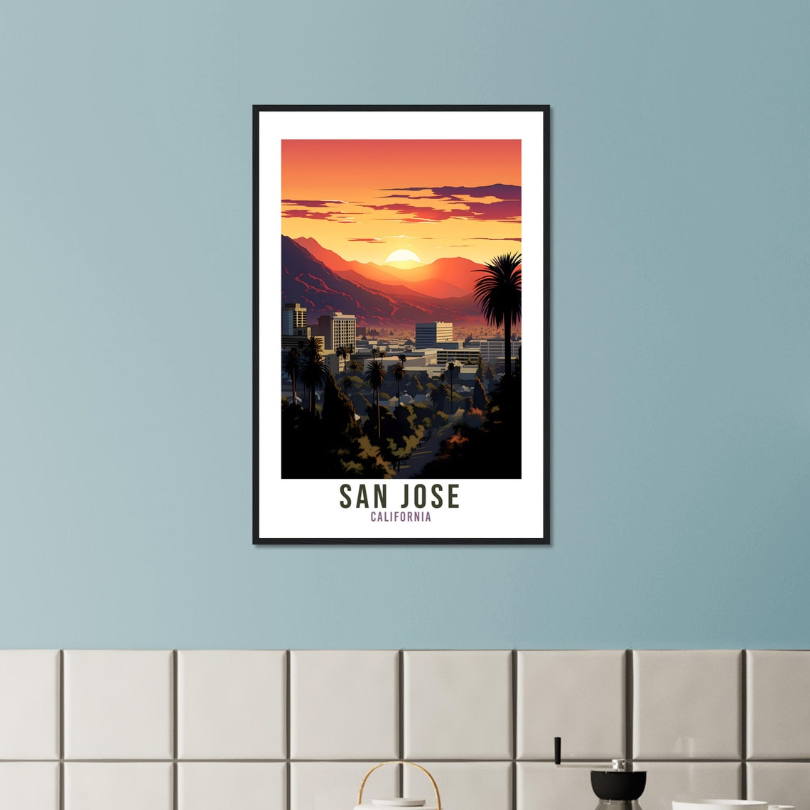 San Jose Travel Print San Jose California Wall Art San Jose Travel Poster Home Decor San Jose Art Lovers California Gift San Jose Travel Art - Image 4