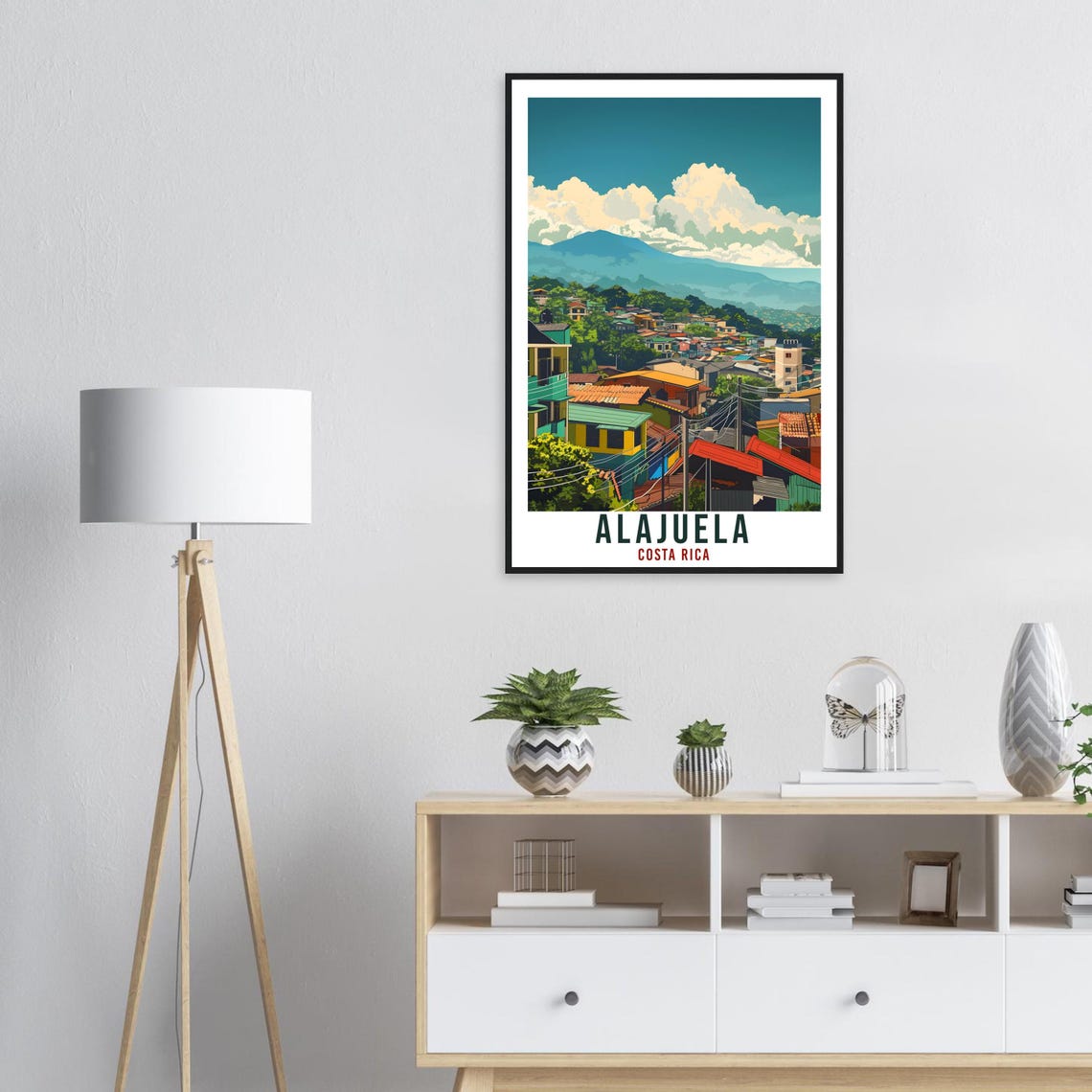Alajuela Costa Rica Travel Print Wall Art Wall Hanging Home Dcor Alajuela Gift Landmark Artwork Travel Art Costa Rica City Travel Poster - Image 3