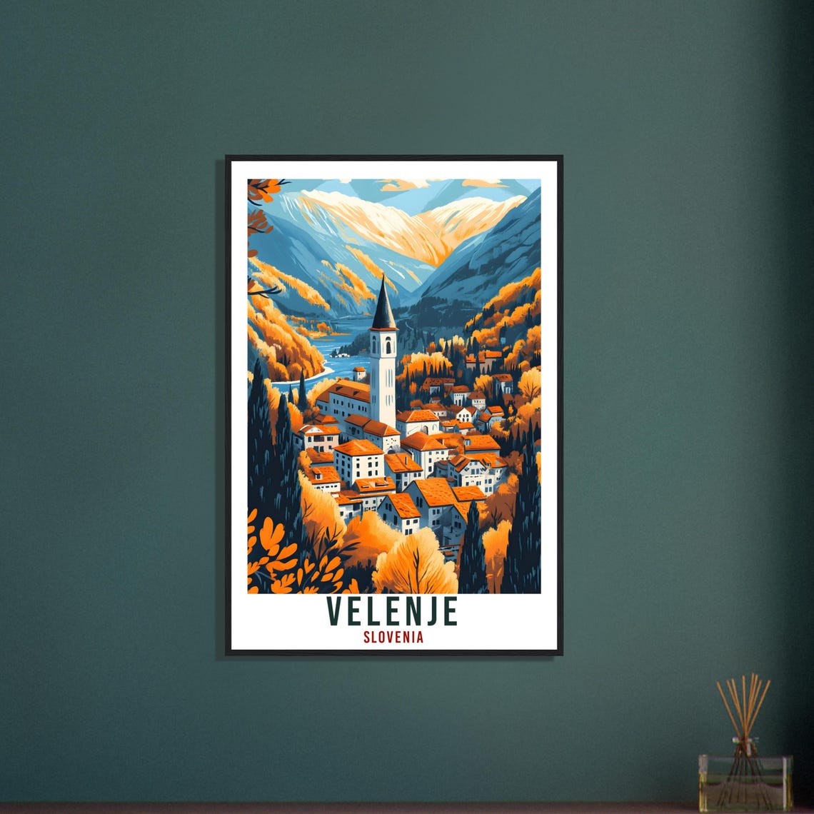 Velenje Travel Print Slovenia Decor Velenje Wall Art Gift Wall Hanging Art Lover Velenje Slovenia Artwork Travel Poster Slovenia Travel Art - Image 3