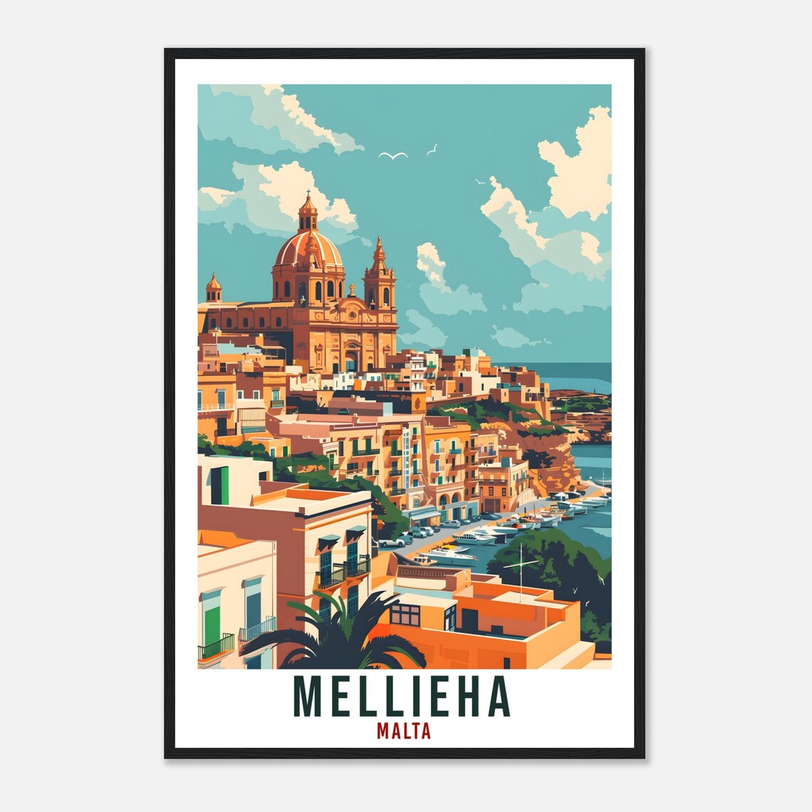 Mellieha Travel Poster, Malta Wall Art Print - Image 4