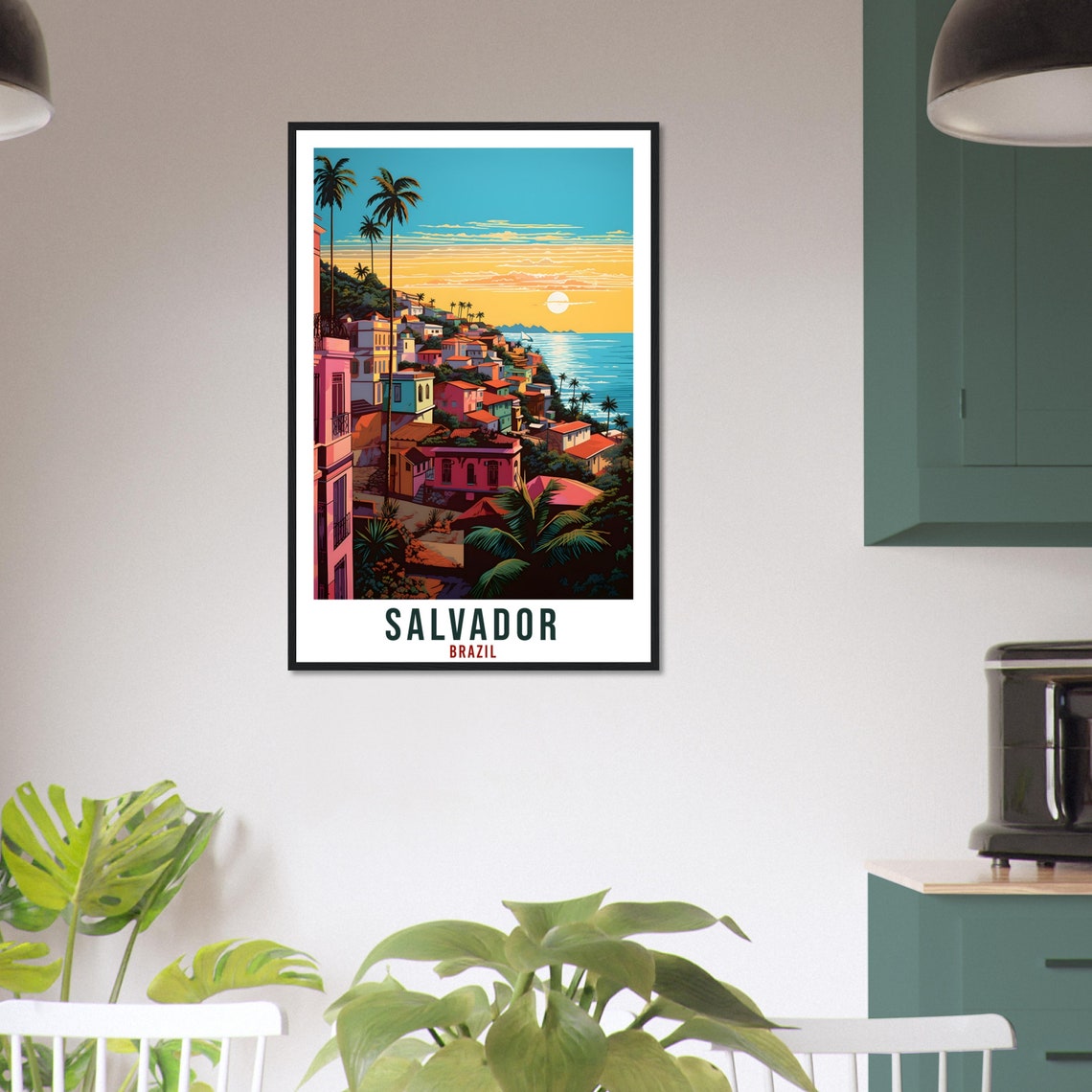 Salvador Travel Print Wall Art Salvador Brazil Wall Hanging Salvador Artwork Art Gifts Salvador Travel Poster Brazil Decor Art Lovers Gift - Image 2