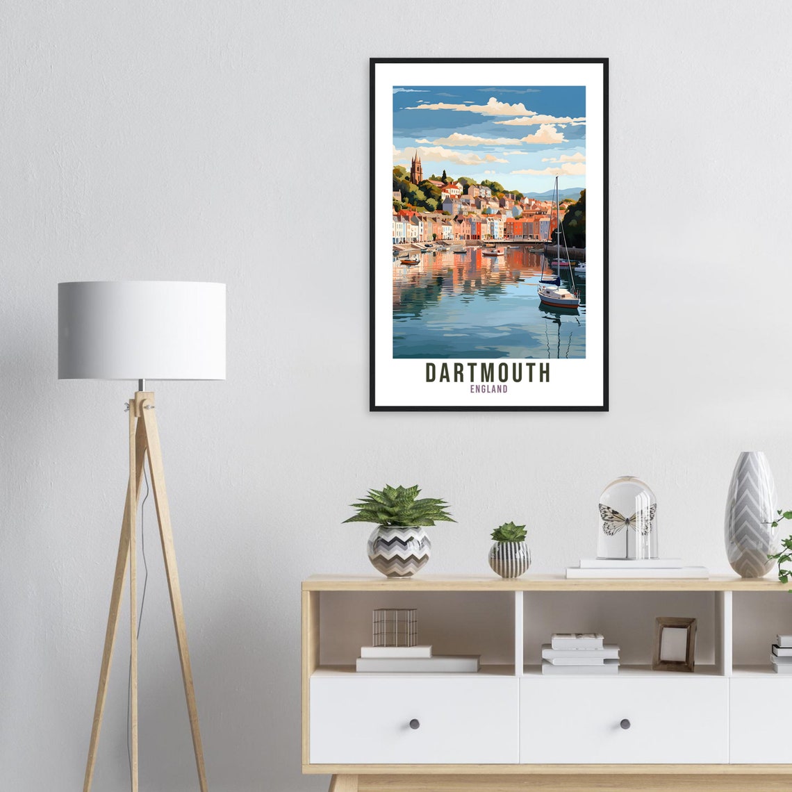 Dartmouth England Harbor Sailboats Waterfront Town Travel Poster - Image 4