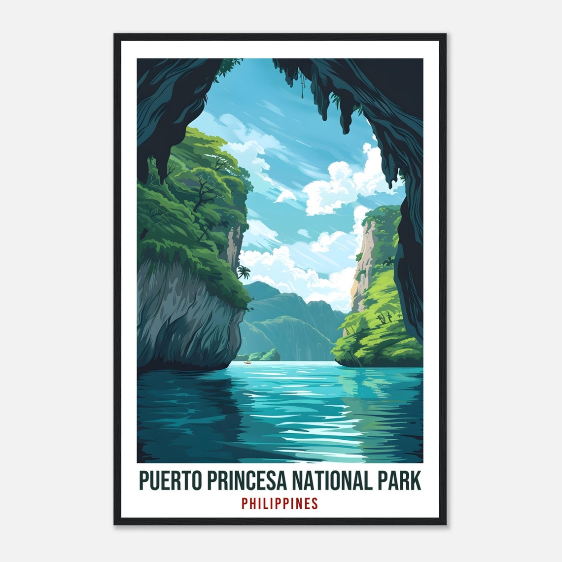 Puerto Princesa National Park River Cave Cliffs Travel Poster - Image 4