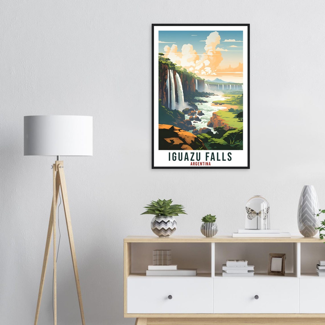 Iguazu Falls Argentina Waterfall Cliffs Jungle Retro Travel Poster - Image 2