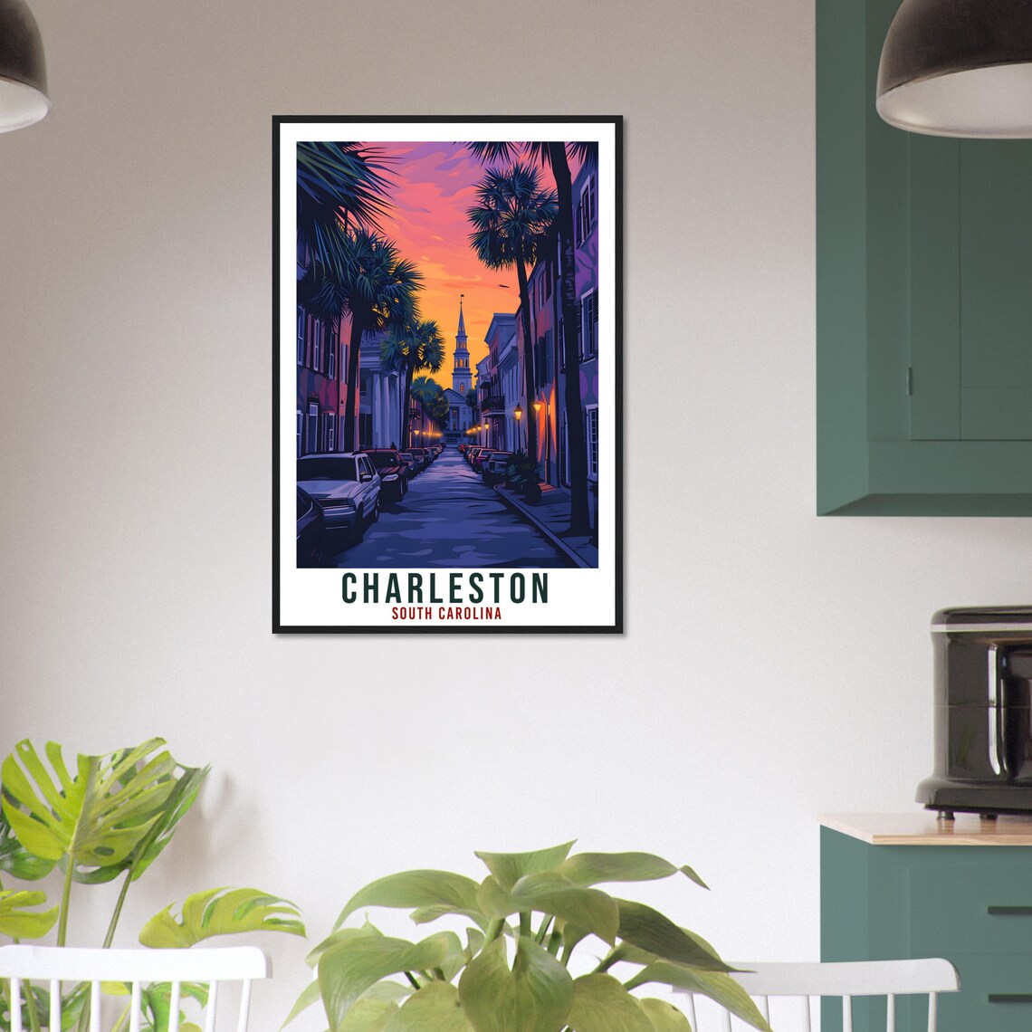 Charleston Travel Print South Carolina Home Decor Usa Wall Art Gift Wall Hanging Art Lover South Carolina Artwork Charleston Travel Poster - Image 2