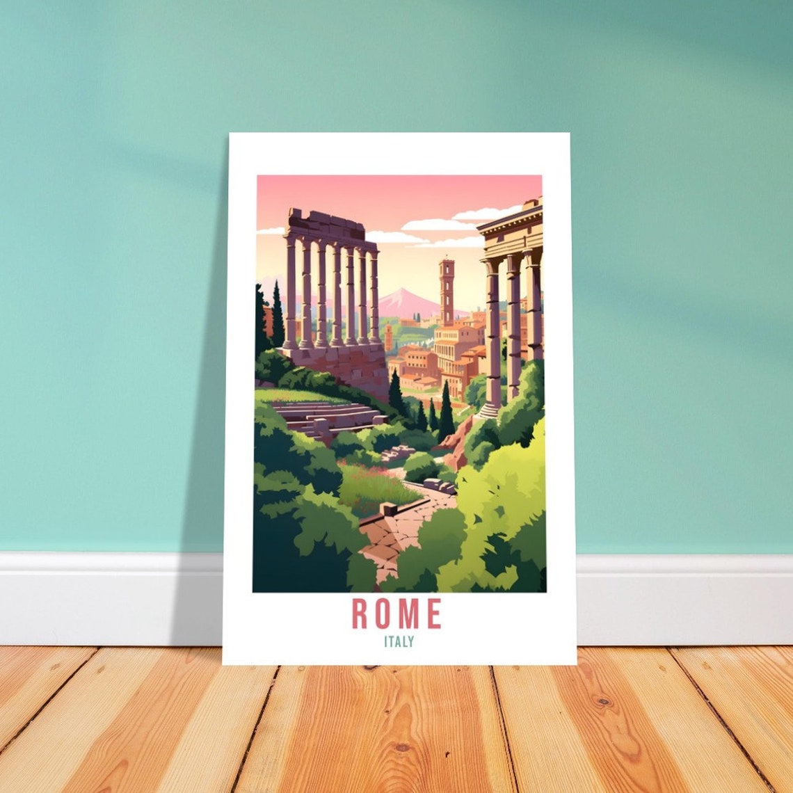 Rome Travel Print Roman Forum Wall Art Roman Ruins Wall Hanging Italy Travel Gift European Holiday Print Rome Landscape Vacation Art Print