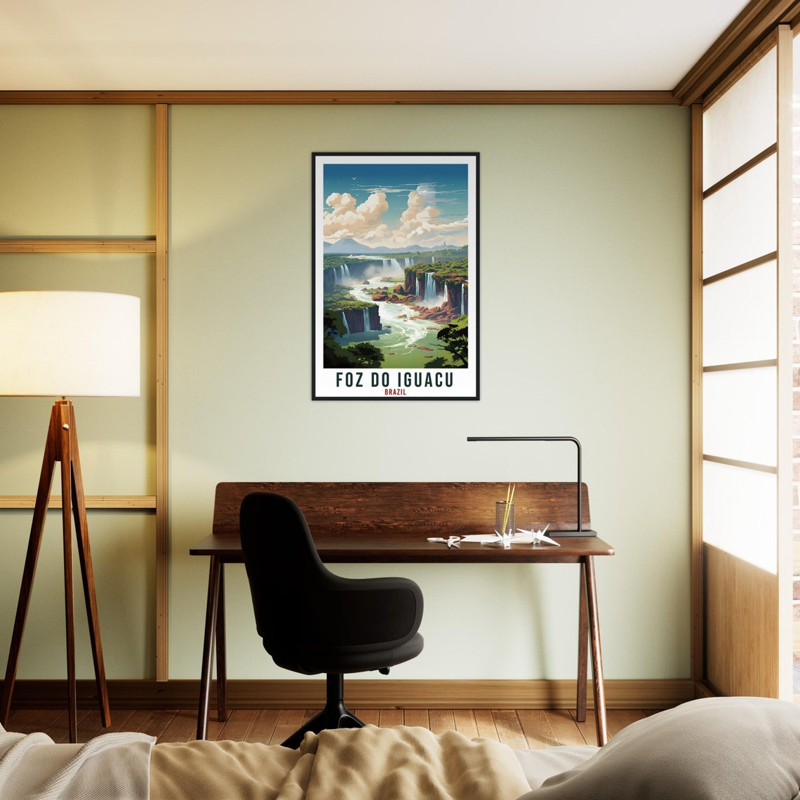 Foz Do Iguacu Travel Print Wall Art Foz Do Iguacu Brazil Wall Hanging Artwork Art Gifts Foz Do Iguacu Travel Poster Brazil Art Lovers Gift - Image 3