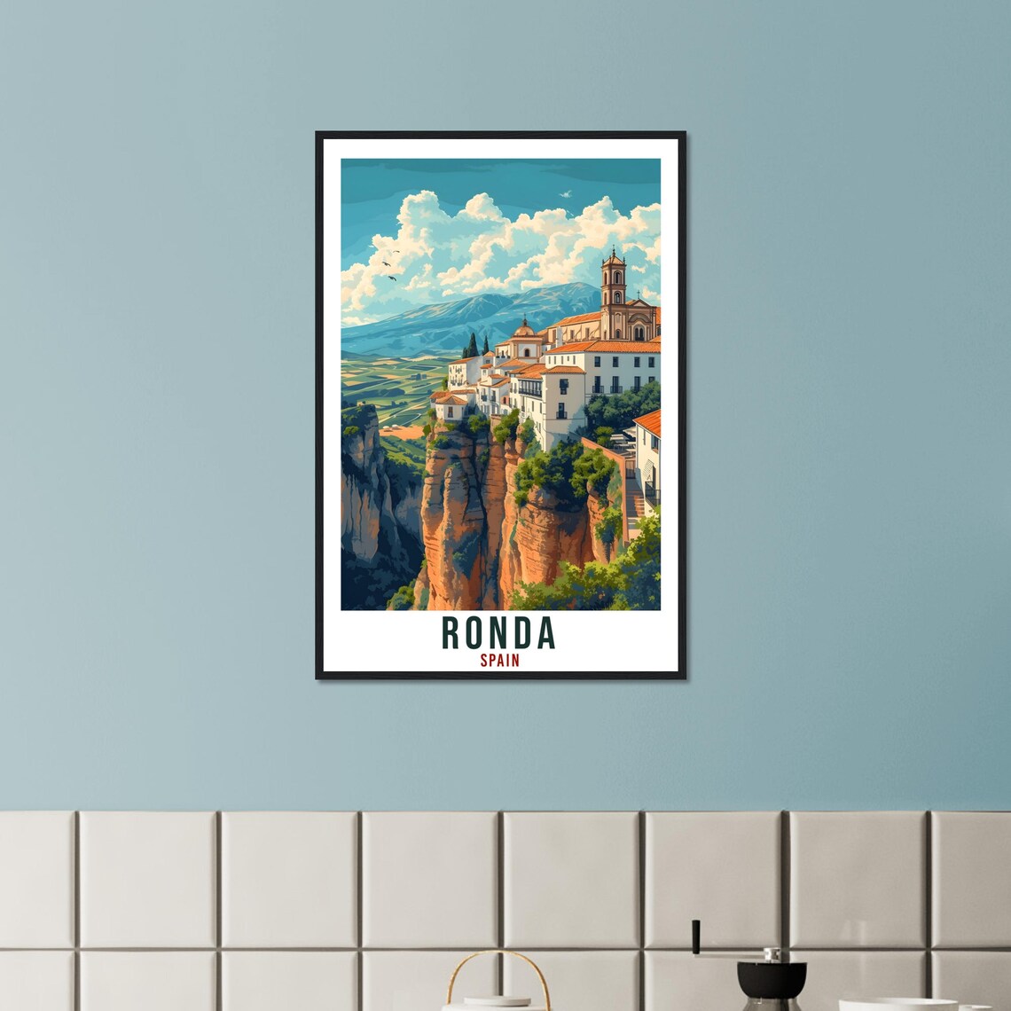 Ronda Travel Print Spain Home Decoration Ronda Art Gift Spanish City Wall Art Gift Wall Hanging Art Lover Spain Artwork Ronda Travel Poster - Image 3