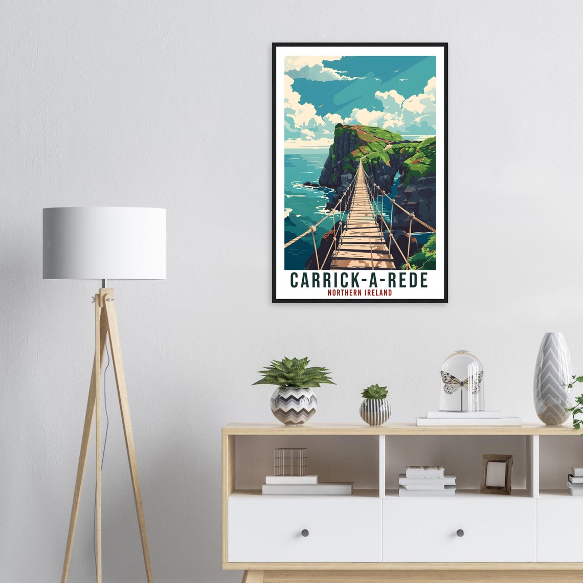 Carrick-A-Rede Rope Bridge Northern Ireland Coast Travel Poster - Image 2