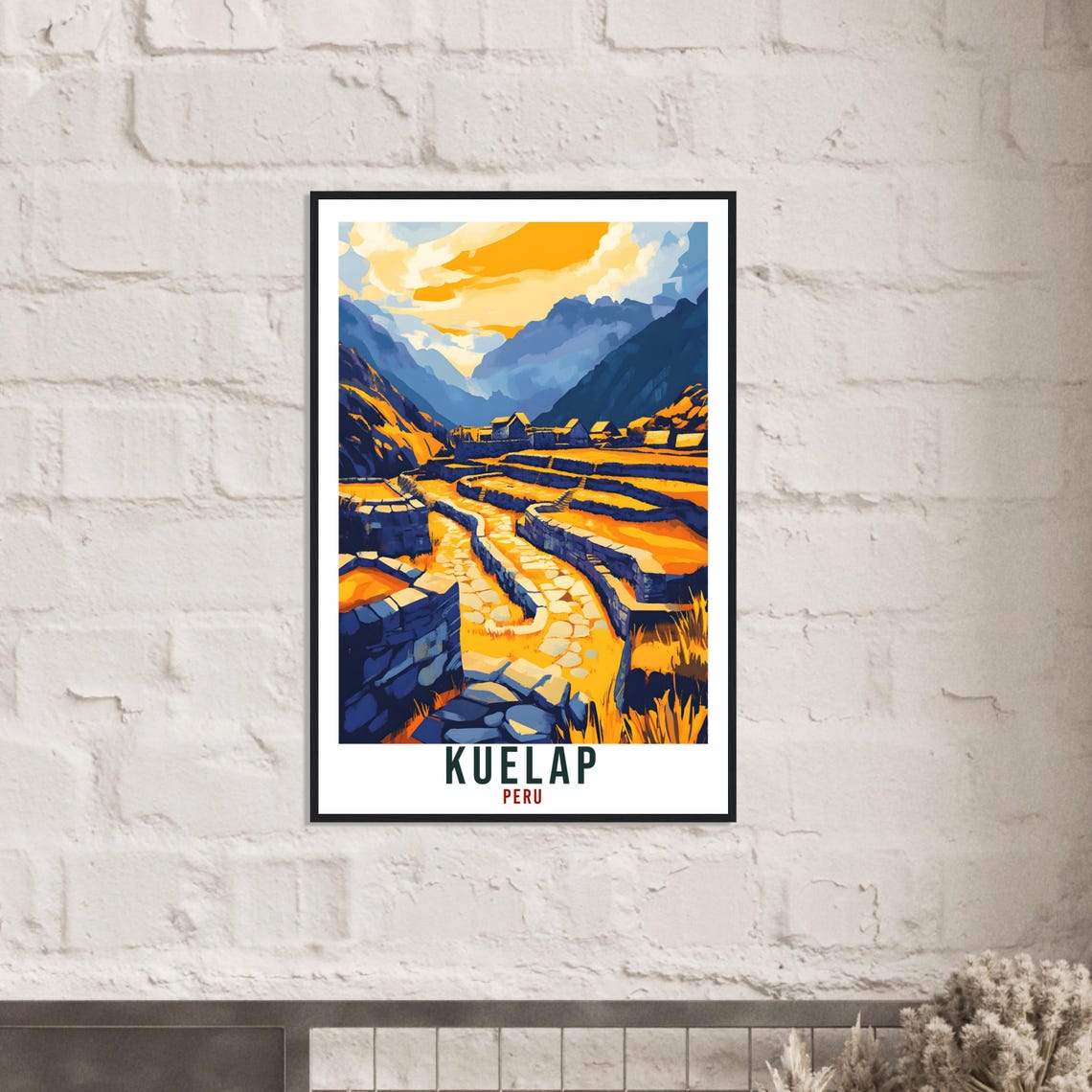 Kuelap Peru Ancient Fortress Vintage Travel Illustration Poster - Image 2