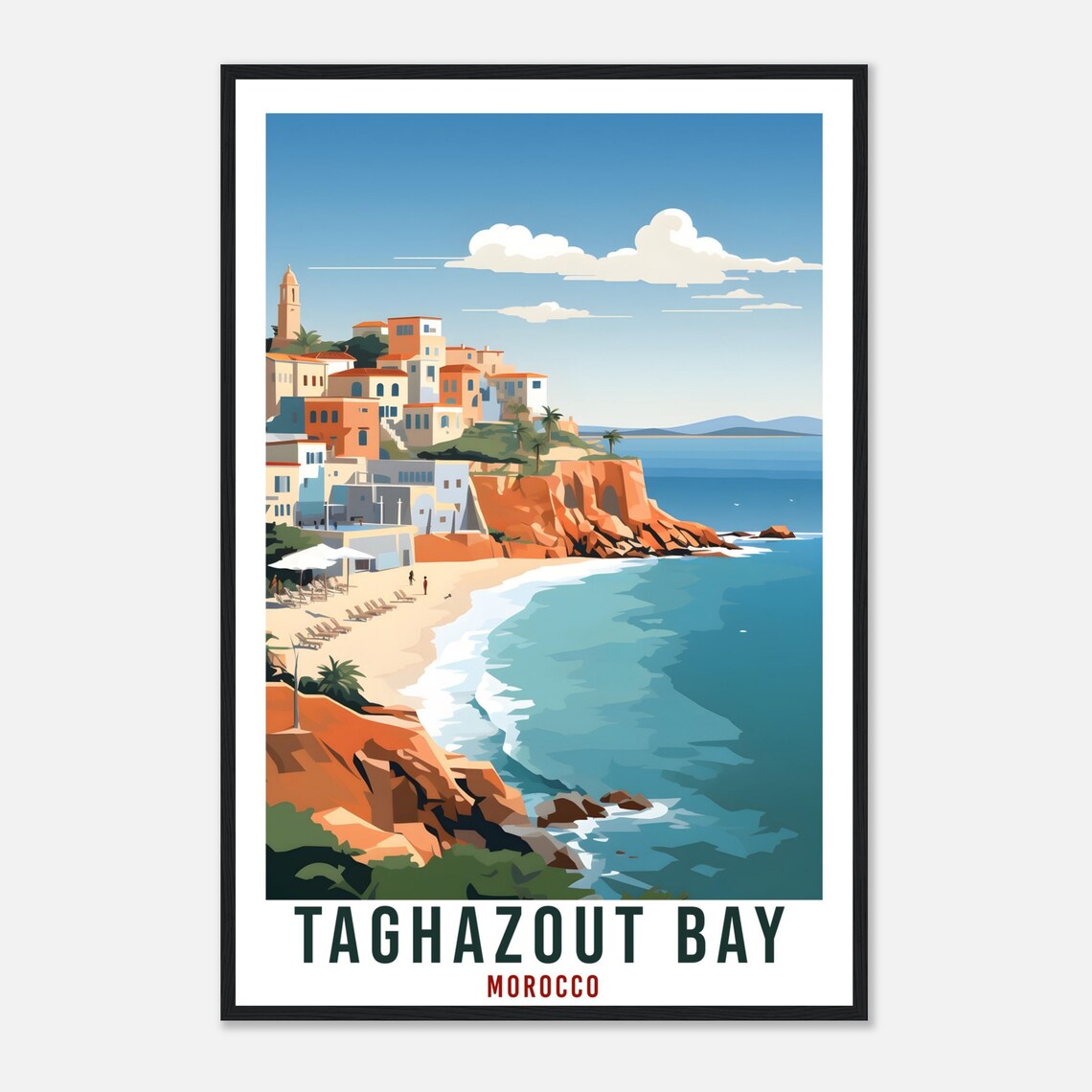 Taghazout Bay Morocco Travel Poster, World Art - Image 4