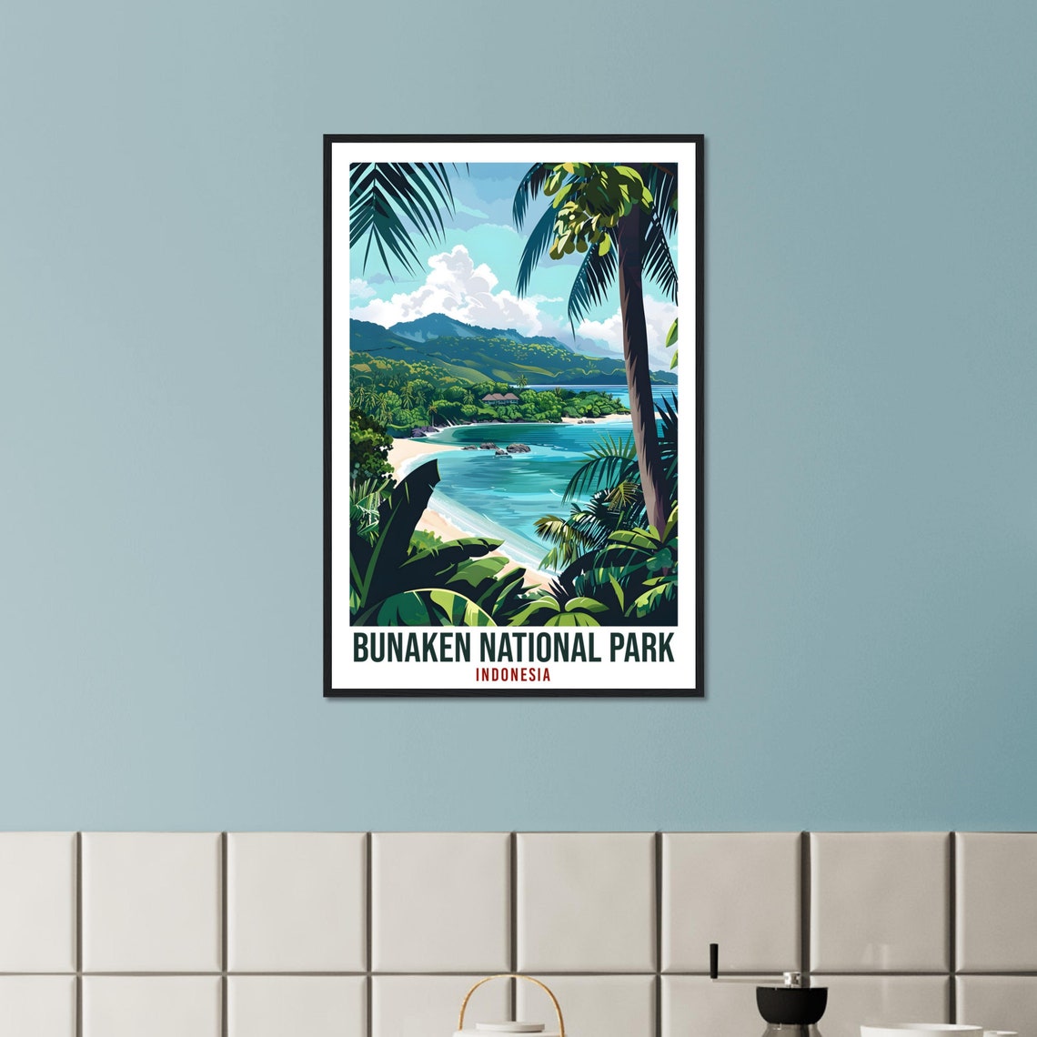 Bunaken National Park Travel Print Wall Art Wall Hanging Home Dcor Bunaken Park Landmark Artwork Travel Art Lover Indonesia Travel Poster - Image 2
