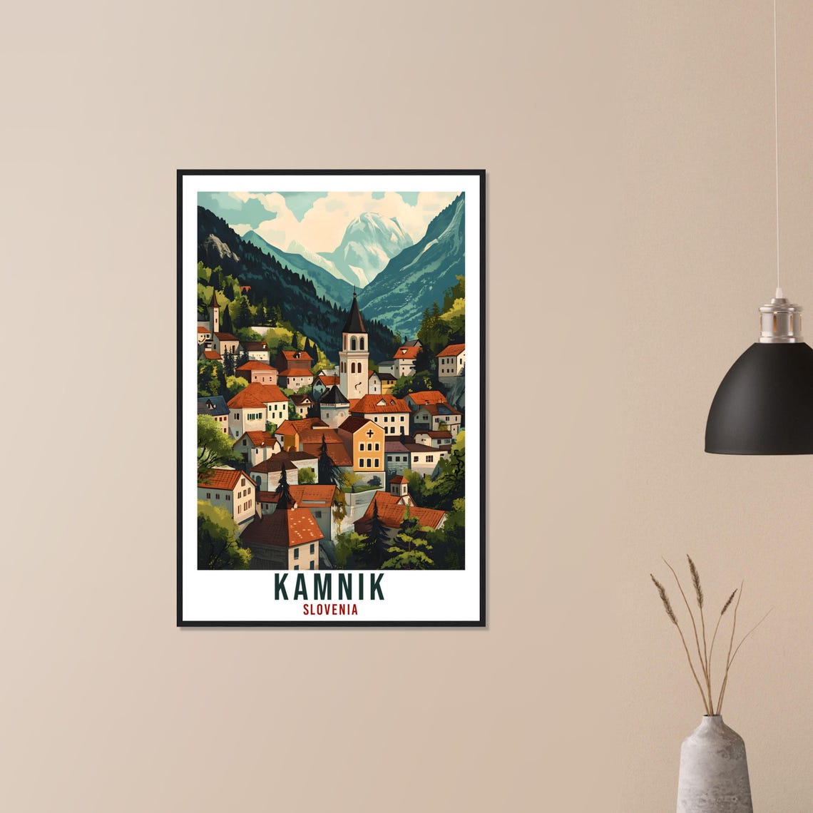 Kamnik Travel Print Slovenia Home Decor Kamnik Wall Art Gift Wall Hanging Art Lover Kamnik Slovenia Artwork Travel Poster Slovenia Travel - Image 3