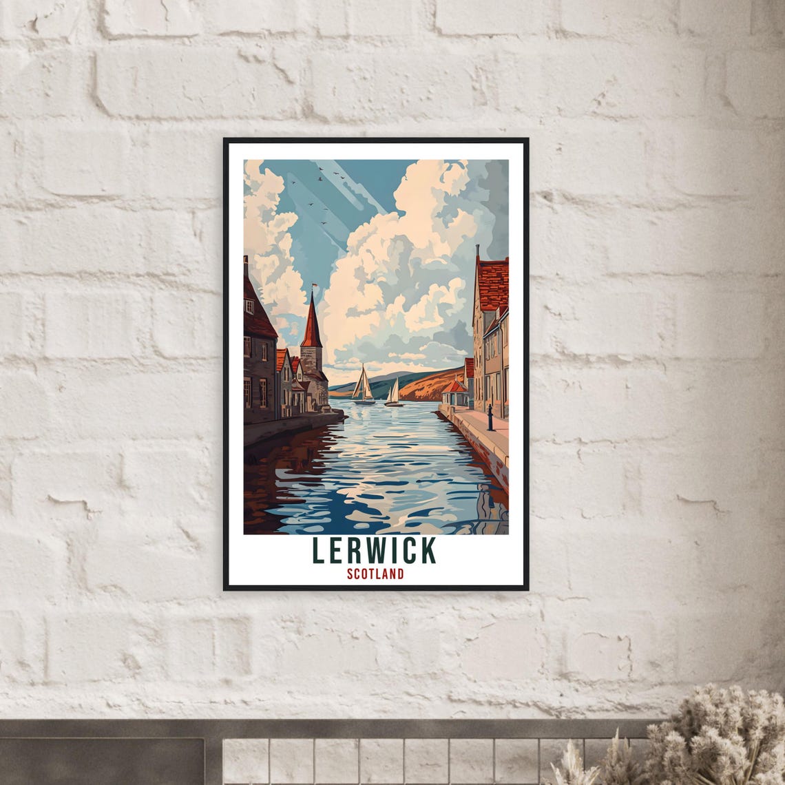 Lerwick Travel Print Scotland Home Decor Lerwick Wall Art Wall Hanging Art Lover Scotland Artwork Travel Poster Lerwick Travel Art Gift - Image 2