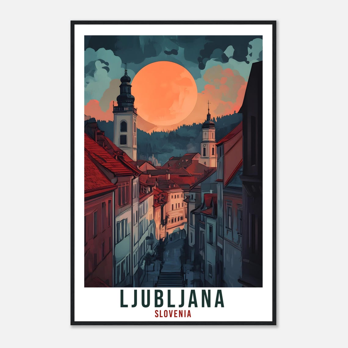 Ljubljana Travel Print Slovenia Decor Ljubljana Wall Art Gift Wall Hanging Art Lover Ljubljana Slovenia Artwork Travel Poster Slovenia Art - Image 4