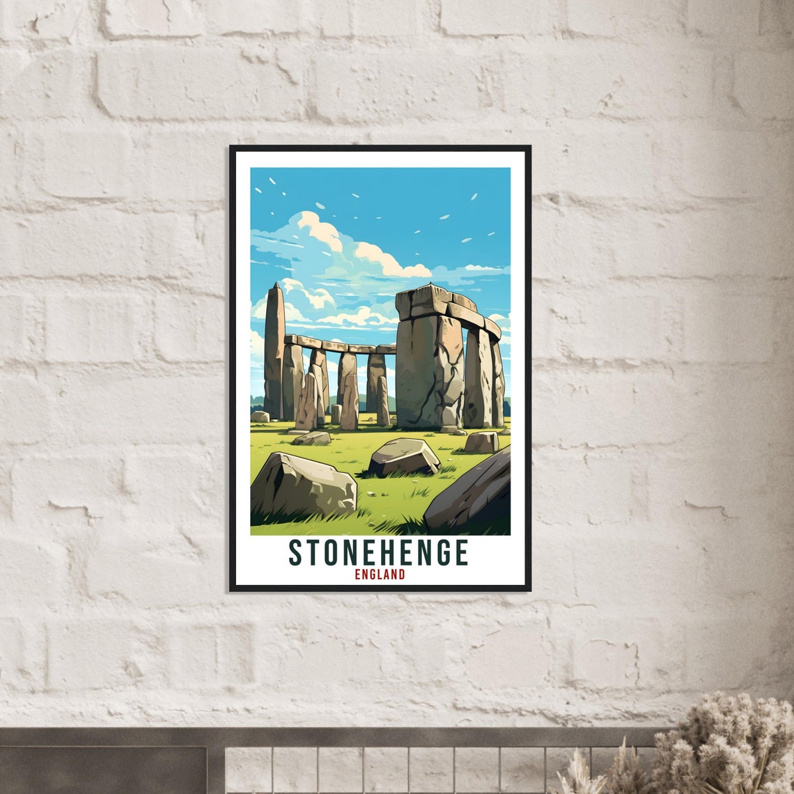 Stonehenge England Ancient Stone Circle Retro Style Travel Poster - Image 2
