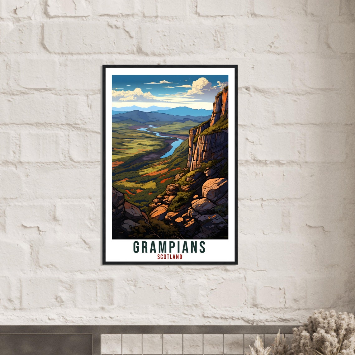 Grampians Scotland Mountain Gorge River Valley Scenic Poster - Image 2
