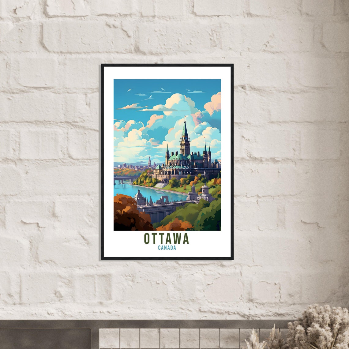 Ottawa Canada Parliament Hill Riverside Landmark Travel Poster - Image 4