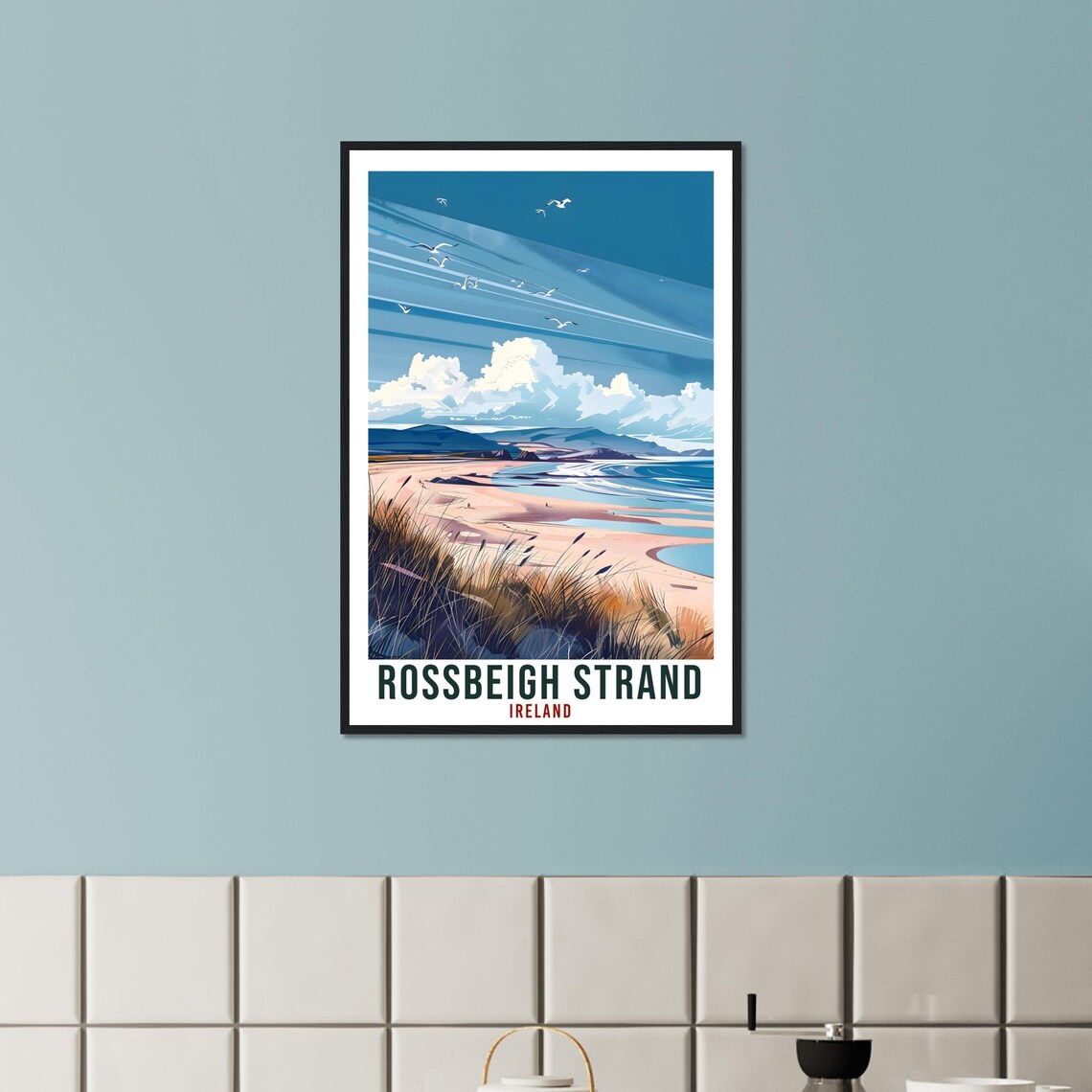 Rossbeigh Strand Ireland Golden Beach and Dunes Vintage Travel Poster - Image 2
