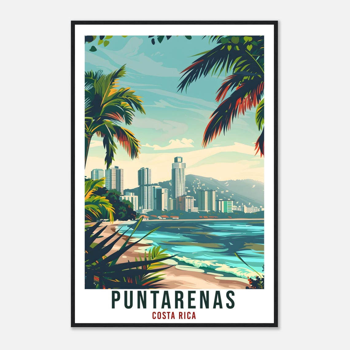 Puntarenas Costa Rica Travel Print Wall Art Wall Hanging Home Dcor Puntarenas Beach Gift Artwork Travel Art Costa Rica City Travel Poster - Image 4