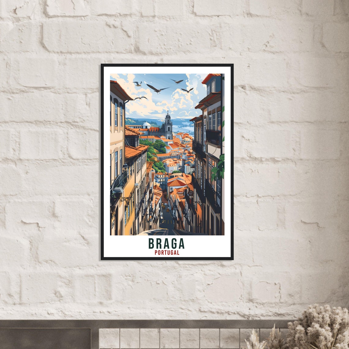 Braga Travel Print Portugal Wall Art Wall Hanging Home Dcor Braga Gift Portugal Landmark Artwork Gift Portugal Braga Holiday Travel Poster - Image 3