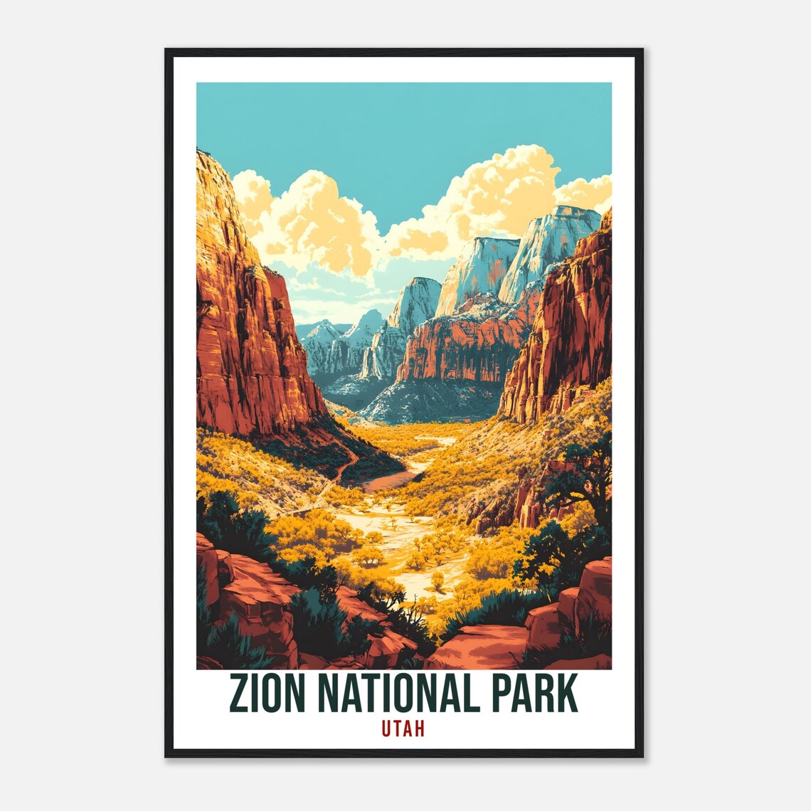 Zion National Park Utah Red Rock Canyon Vintage Travel Poster - Image 4