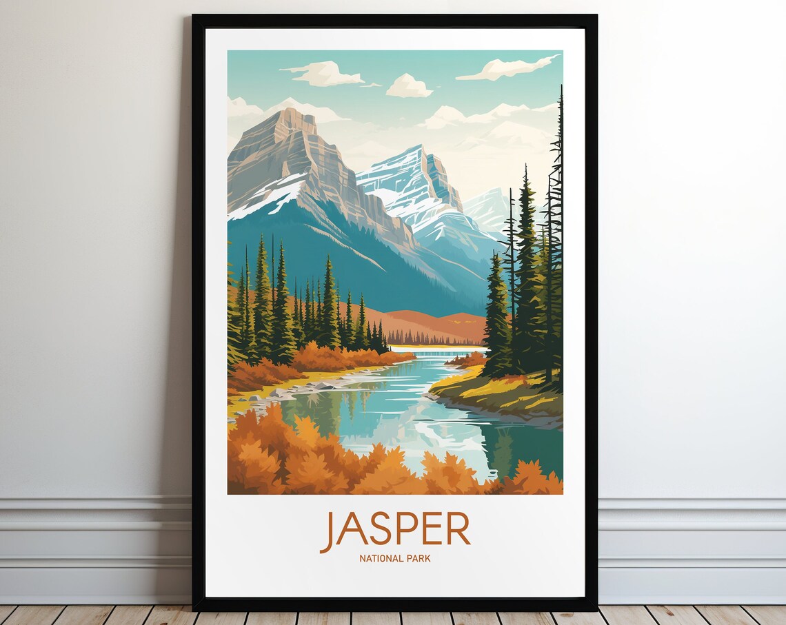 Jasper National Park Travel Poster, Wall Art Print