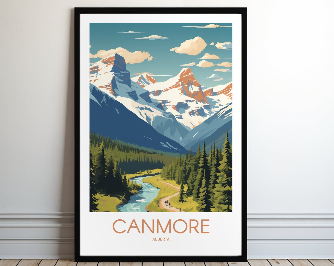Canmore Travel Poster, Home Decor Wall Art