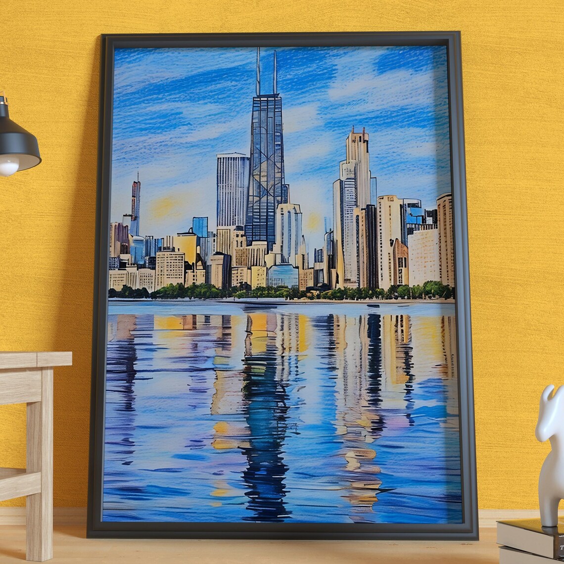 Chicago Skyline, Illinois Travel Decor Poster