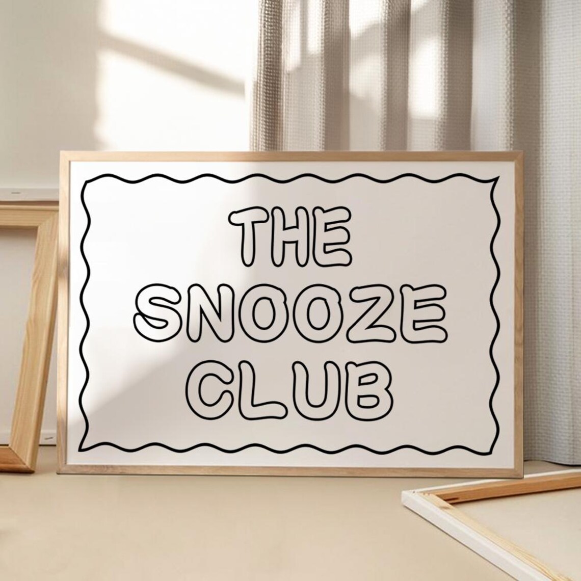 The Snooze Club Funny Quote Typography Retro Trendy Wall Poster