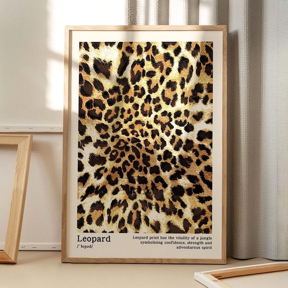 Leopard Print Art Poster Trendy Wall Apartment Decor Retro Home Printed Gift