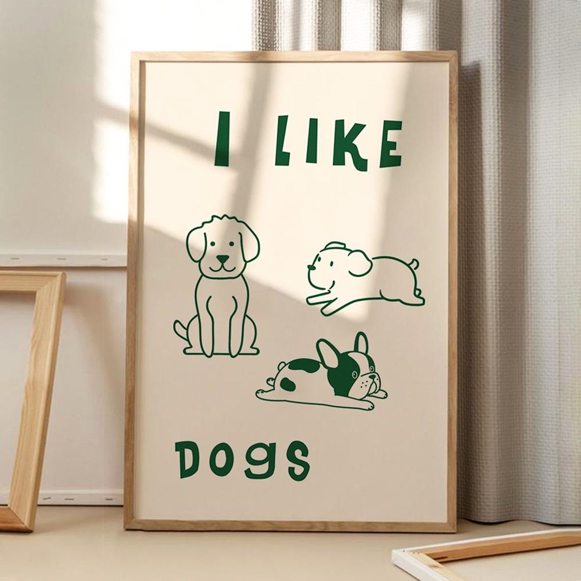 I Like Dog Cute Art Poster Trendy Wall Funny Decor Retro Home Print Printed Gift
