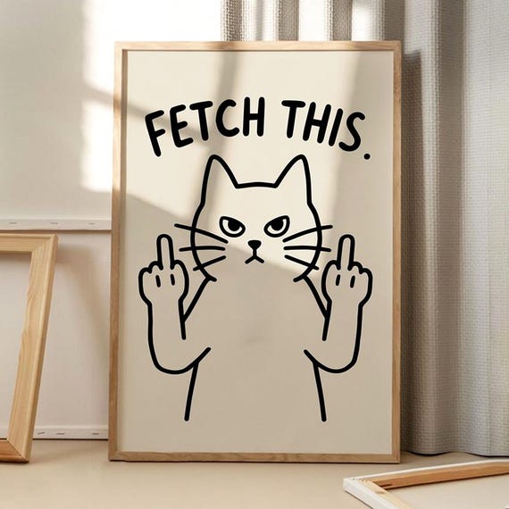 Fetch This Art Poster Trendy Wall Funny Decor Retro Home Print Printed Gift