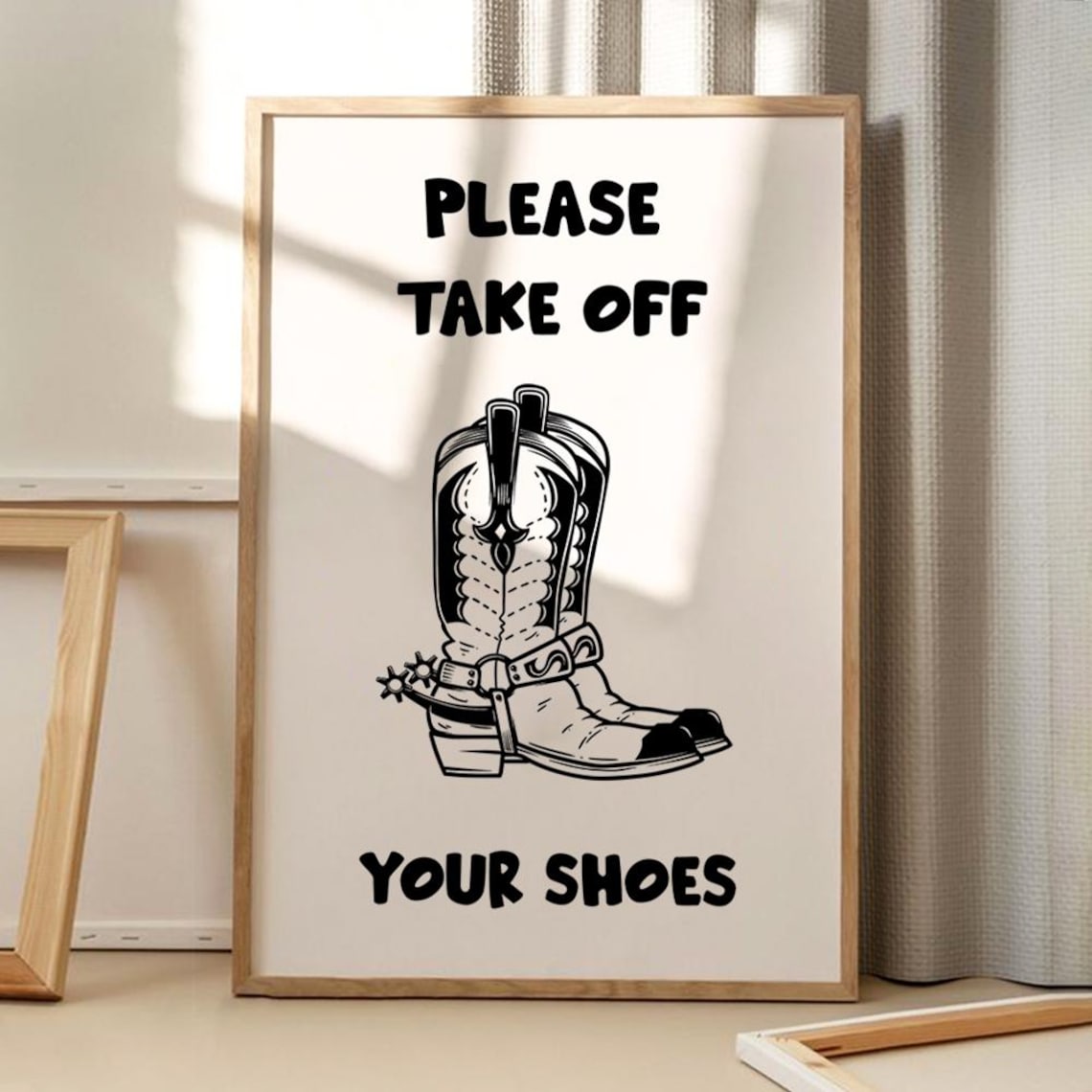 Please Take Off Your Shoes Retro Art Print