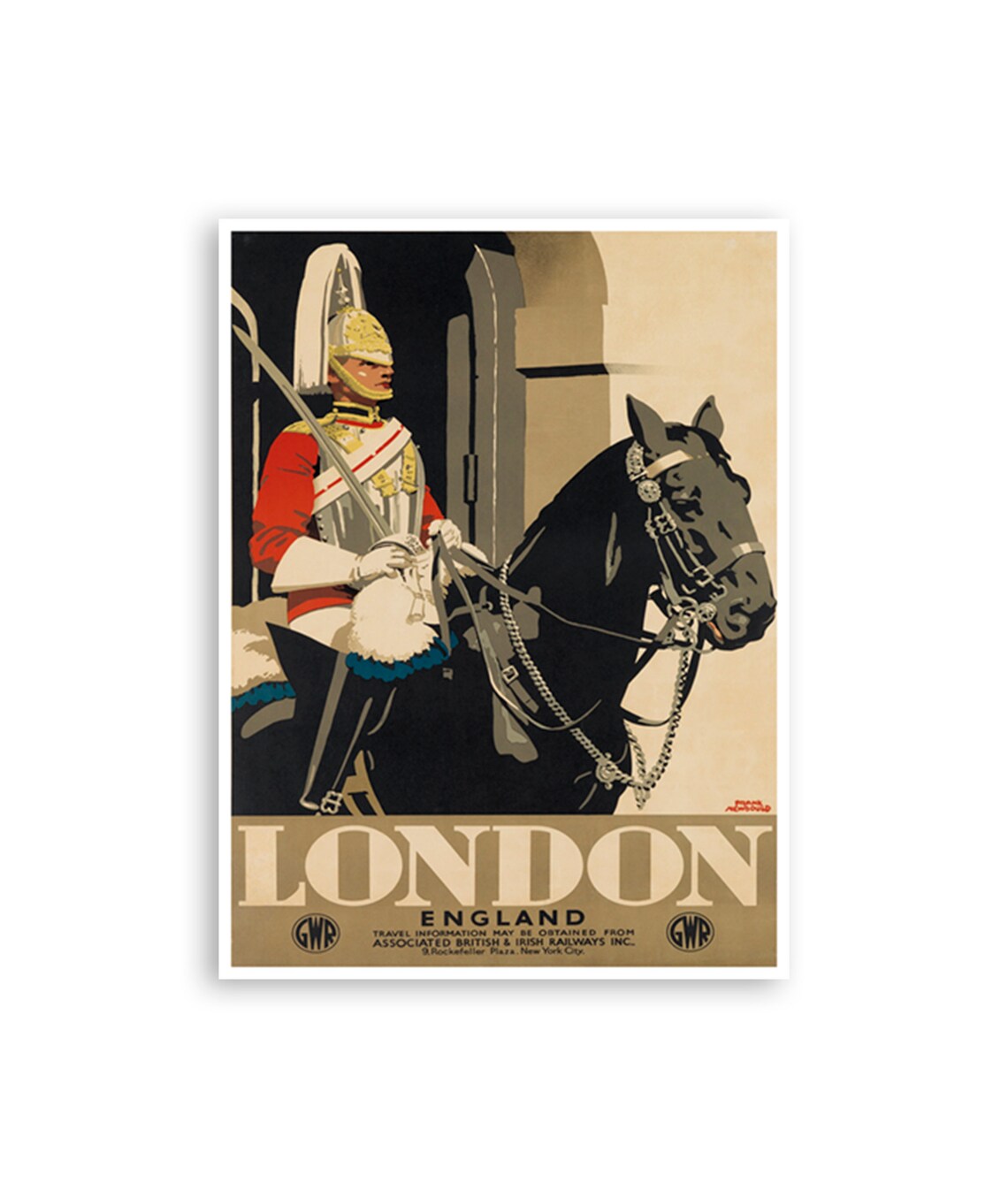 London England GWR Vintage Royal Horse Guards Railway Poster