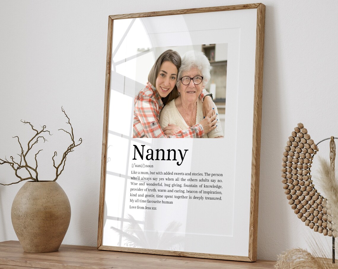 Personalized Nanny Photo Definition Art Print