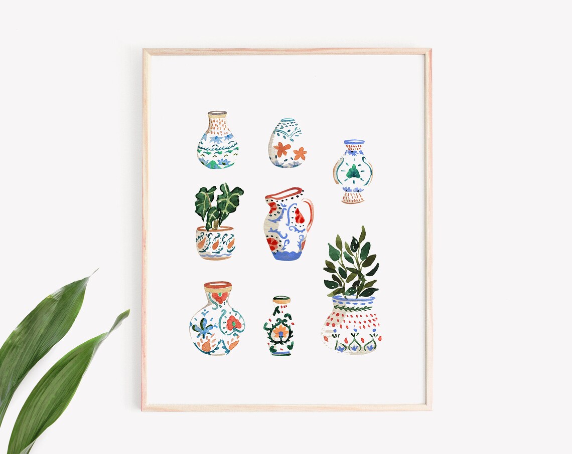 Little Pots Tropical Moroccan Vases Art Print - Image 3