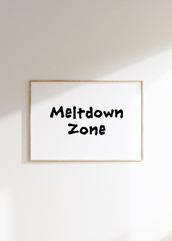 Meltdown Zone Print Funny Retro Typography Art