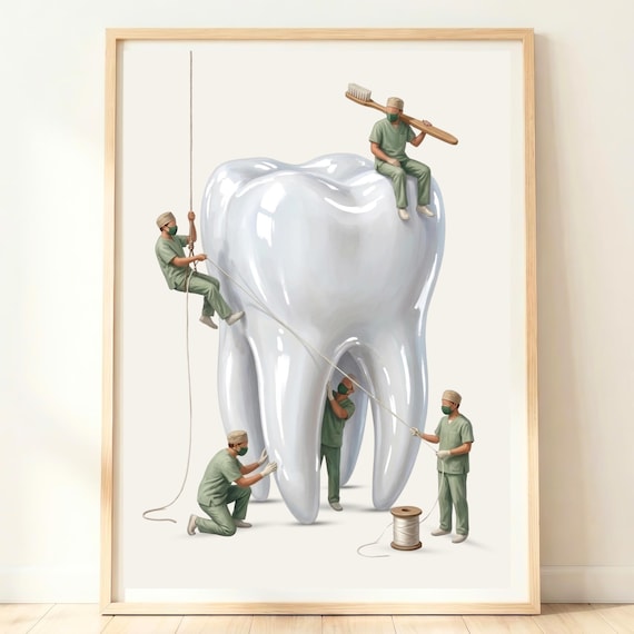 Bathroom Wall Art Dental Hygienist Gift Funny Clinic Art Print