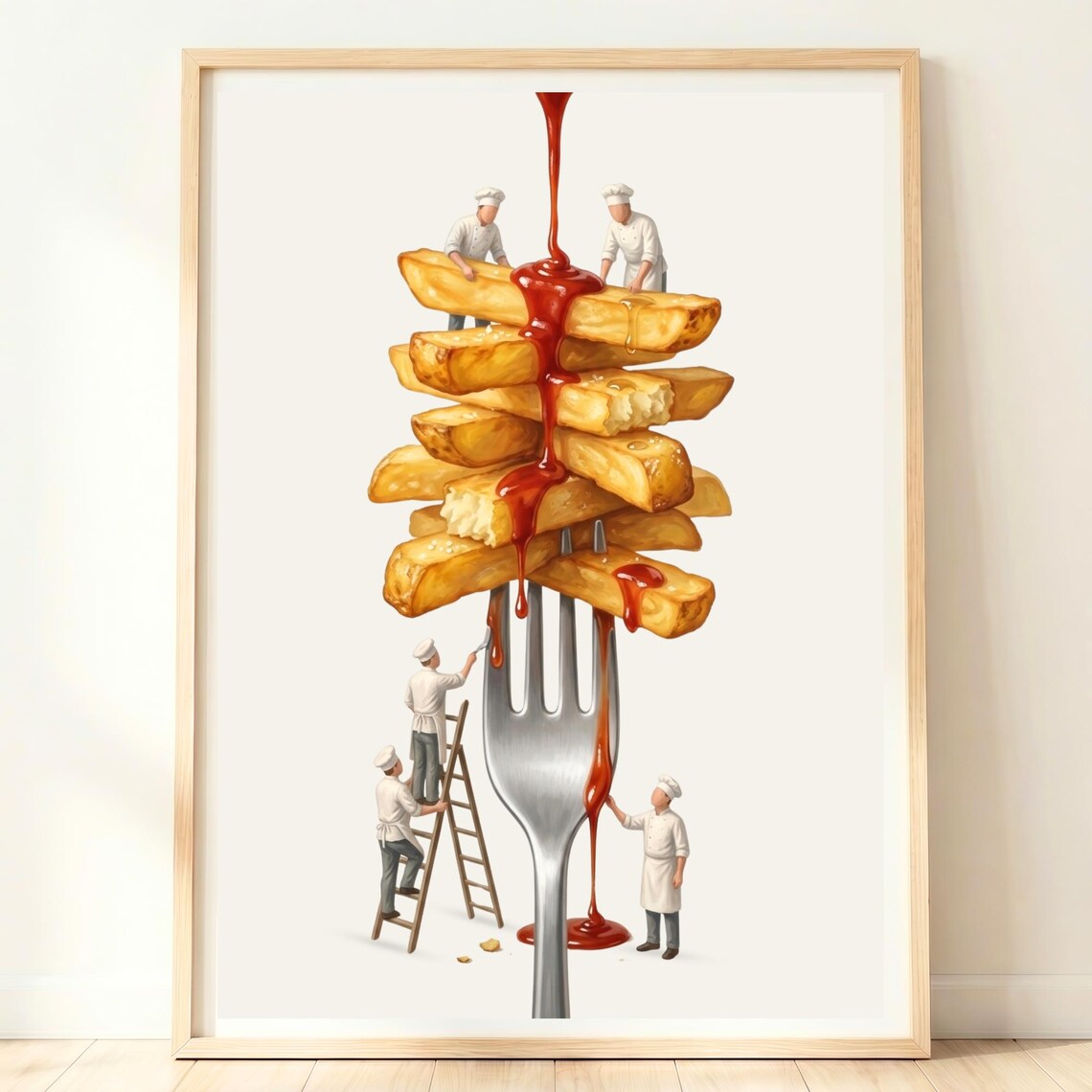 French Fries Fast Food Poster Print, Snack Decor