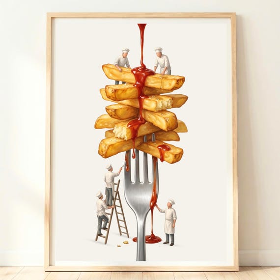 French Fries Fast Food Poster Print, Snack Decor