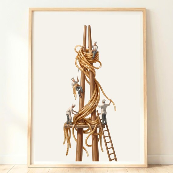 Noodle Wall Art Ramen Kitchen Decor Asian Food Print Comfort Artwork Dining Poster